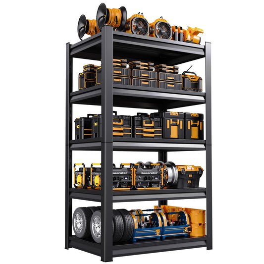 LLIIFFEE Garage Shelving Metal Shelf Heavy Duty Storage Shelves Industrial Shelving 5 Tier Adjustable Shelves Storage Rack Utility Shelves for Garage, Warehouse, Basement (20" D x 46" W x 93" H)