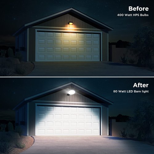 deerdance LED Barn Light, Dusk to Dawn Outdoor Lighting with 80W 10000LM 5000K Daylight, IP65 Waterproof Area Street Light for Farmhouse Barns Garage Yard Warehouse Outdoor Security Lighting, (1Pack)