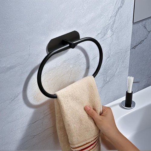Round Hand Towel Holder, Stainless Steel Bath Towel Ring, Towel Rack-Wall Mounted for Bathroom - Kitchen, Bathroom Hardware Accessories-Thicken