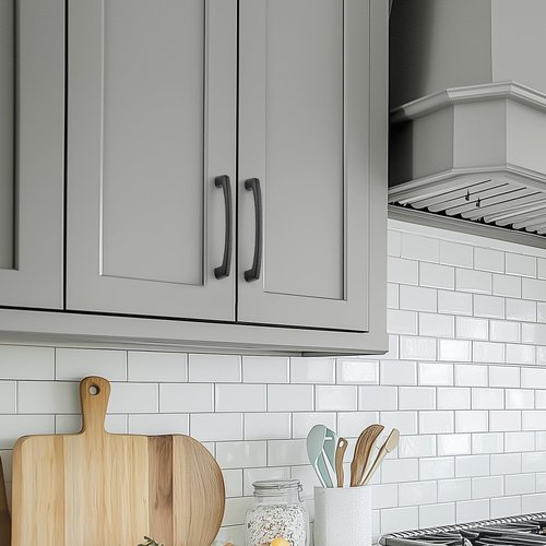 Ravinte Decor 30 Pack Kitchen Cabinet Handles 5 Inch Hole Center Drawer Pulls Curved, Black Cabinet Pulls for Dresser and Drawers Solid