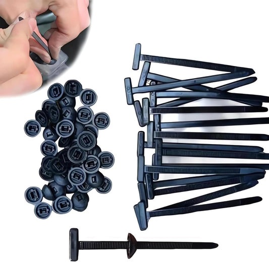 100PCS Nylon Universal Cable Tie Buckle,heavy duty self-locking zip ties holder,Multipurpose Plastic Cable Ties Tool UV Resistant Zipties for Car Daily Repair