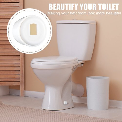 Blulu 32 Universal Toilet Bolt Caps Plastic Round Push On Toilet Bowl Covers with Extra Washers, 1.45 Inch Height