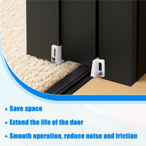 12pcs N 6950 Pocket Door Guide, Plastic Pocket Door Bottom Guide Doors Hardware 1.1 Inch with Screws, Jamb Mounted