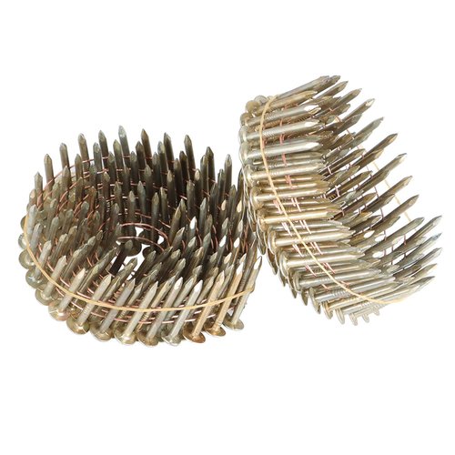 kimllier 7200 Count Coil Siding Nail Full Round Head Wire Collated Coil 15-Degree 1-1/4-Inch x .120-Inch Smooth Shank Electro Galvanized Coil Roofing Nails