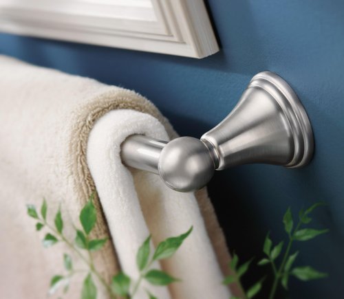 Moen Preston Collection Brushed Nickel 18-Inch Single Bathroom Towel Bar, DN8418BN
