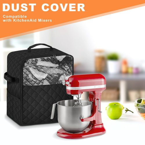 Jenlan Blender Storage Bag, Stand Mixer Dust Proof Cover Dust for 6-8 qt Stand Mixer Blender Cover with Top Handle and Multi Pockets for Various Kitchen Appliance Accessories(Black)