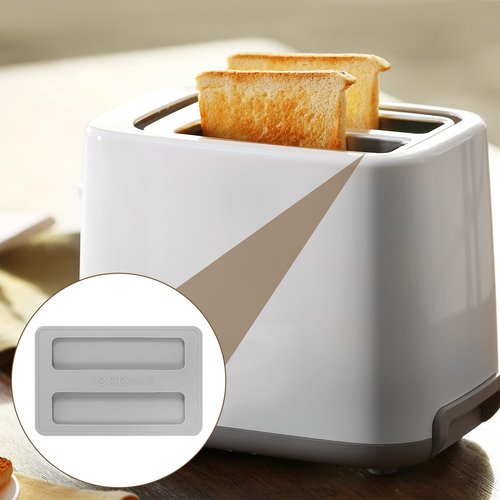 GEEHUA 2Pcs Silicone Toaster Cover, 2 Slice Toaster Dust Covers Bread Machines Dustproof Lid Bread Maker Appliance Accessories for Breads Sandwich Machine(Gray)