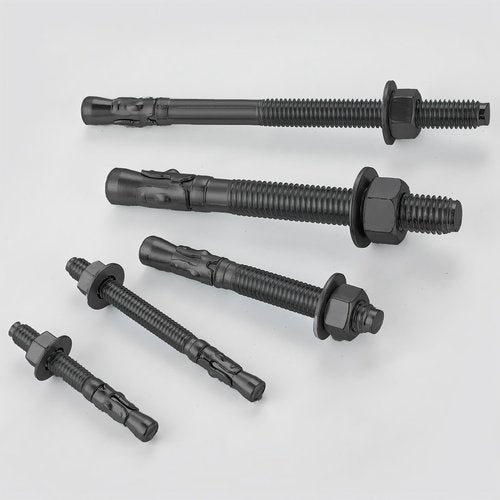 Wensilon 10Pcs 5/16x3 Inch Standard Fasteners for Heavy-Duty Black Wedge Anchors for Cement and Concrete
