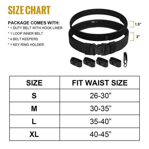 Vismix Nylon Duty Belt with Hook Lining, Key Holder and Belt Keepers