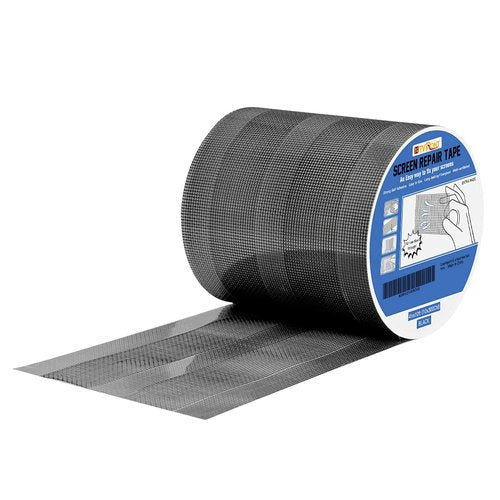 HTVRONT Window Screen Repair Kit Tape: 4inx10FT Screen Patch Repair Kit, Well Ventilated, Strong Adhesive Fiberglass Covering Mesh Tape for Window Door Tears Holes (Black)