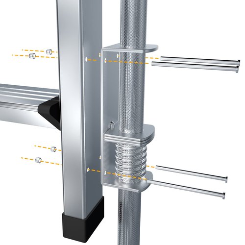 KARRYTON Ladder Levelers for Type II,I and IA Extension Ladders up to 32’,with Anti-Slip Threaded and Adjustable Extension Ladder Legs for Stairs and All Surfaces - Pair (Standard Version （20"）)