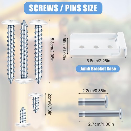 Storm Door Closer Bracket?Repair Jamb Bracket Compatible with Andersen?Durable Screen Door Closer Replacement Parts Kits with Emco/Larson/Pella, Protecting Doors from Damage from Strong Winds (White)