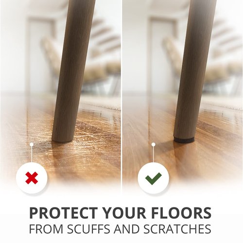 X-PROTECTOR Felt Furniture Pads - 56 PCS 3/4" Floor Protectors for Chair and Furniture Feet - Protect Your Hardwood Floors! (Brown, Round)