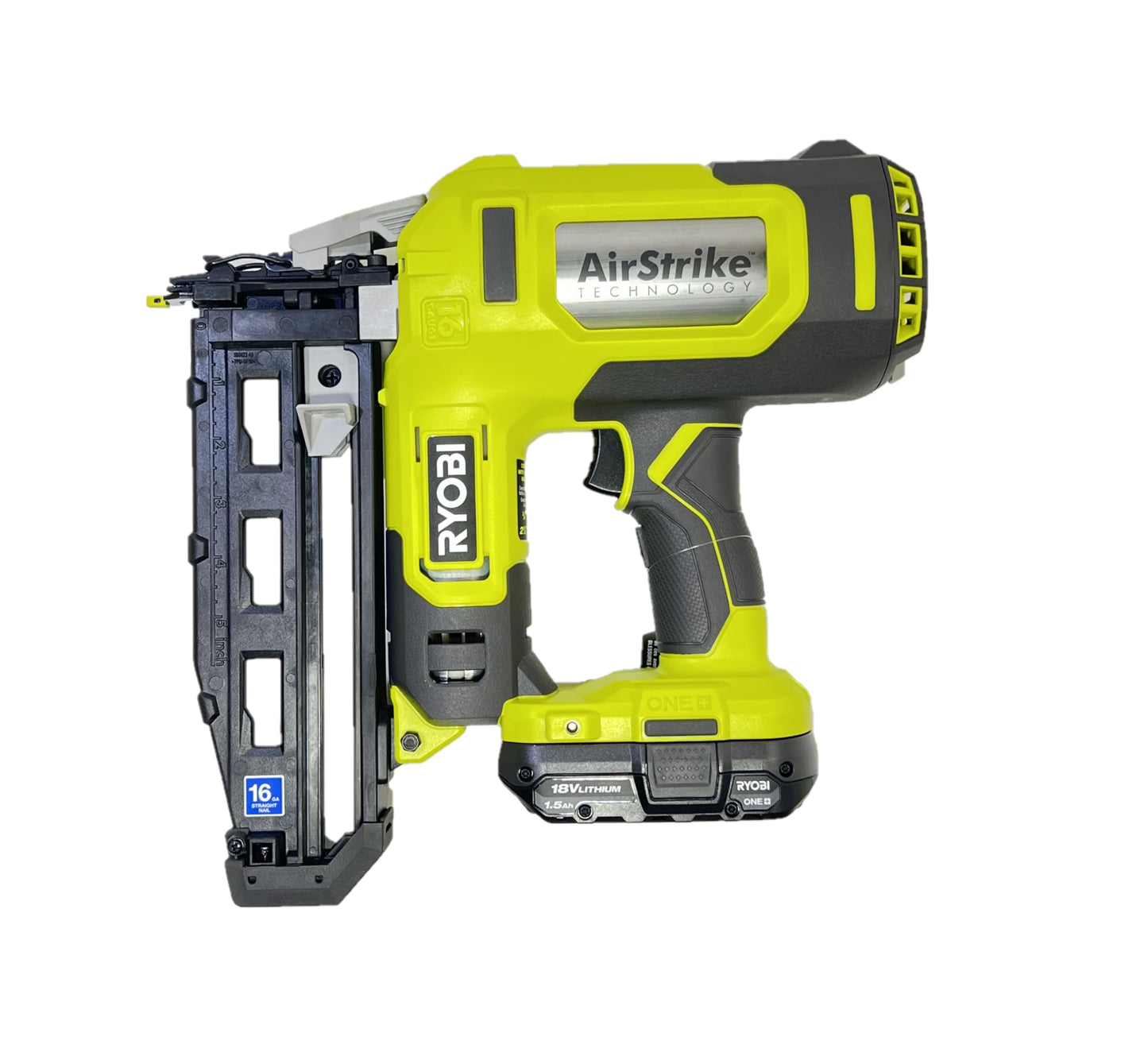 RYOBI ONEAND 18V 16-Gauge Cordless AIRSTRIKE Finish Nailer with Free 2.0 AH Battery P3