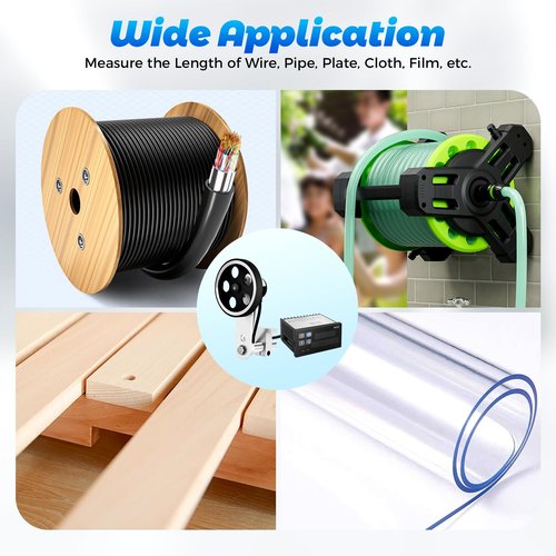 Digital Length Meter Counter Cable Wheel 110V Mechanical Length Counter Single Length Measure Tool with Control Function 0-999999