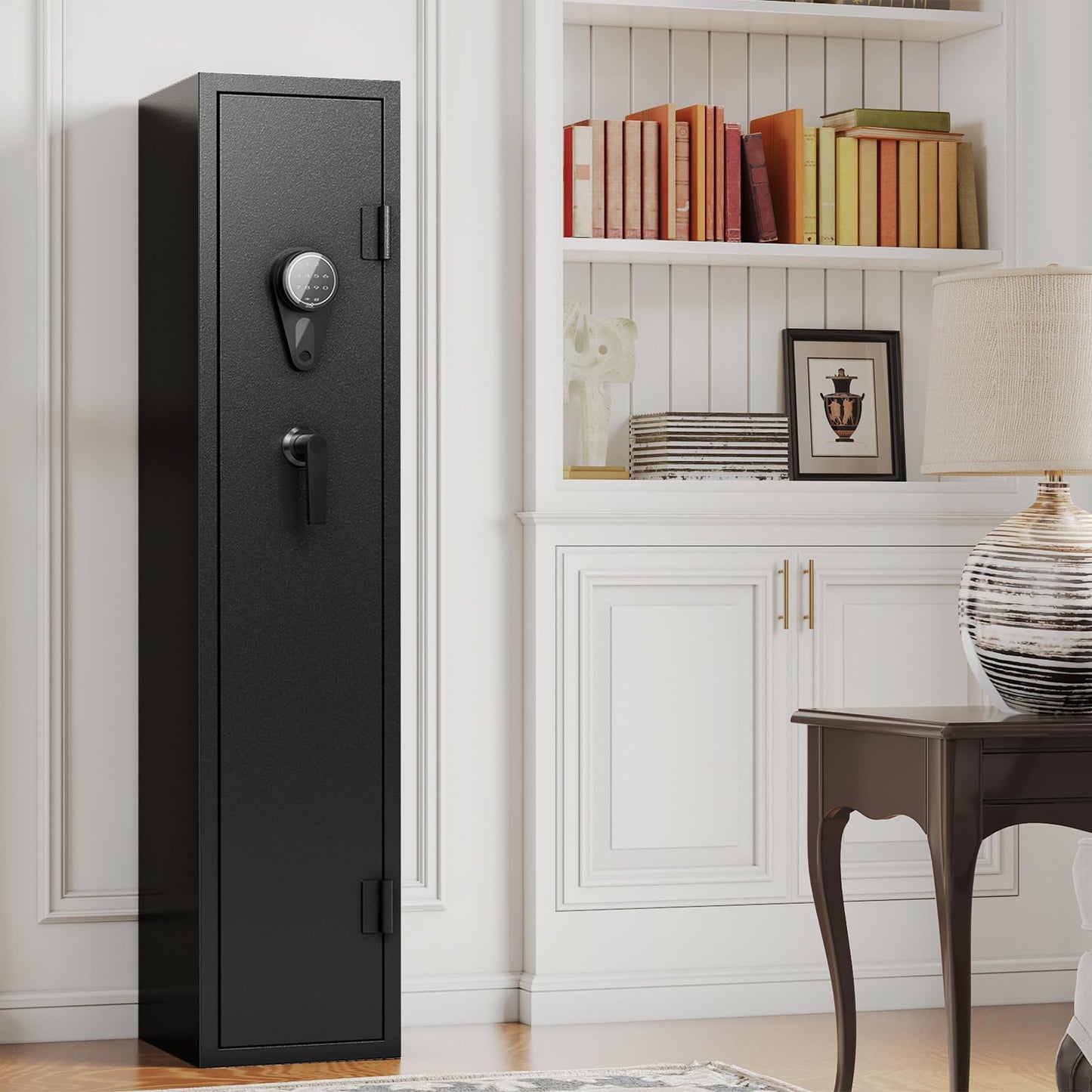 Karini 5 Rifle Gun Safes Gun Safe for Rifle and Pistols Quick Access Rifle Safe for Home Assembled Gun Cabinets for Rifles and Shotguns Long Gun Safe Clearance Gun Locker with Adjustable Shelf