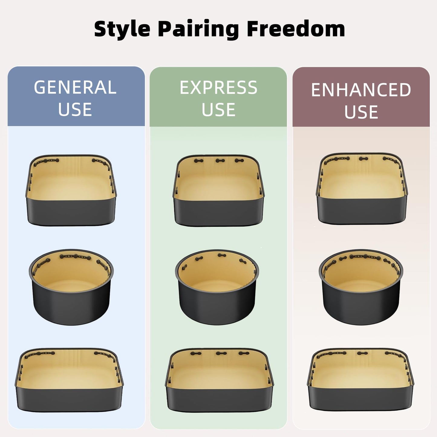 6Pcs Air Fryer Magnet Silicone Buckle for Holding Down Parchment Paper Liner，Keep Air Fryer Paper Liners in Place Prevent Burning (BLACK, 2Set 6Pcs)