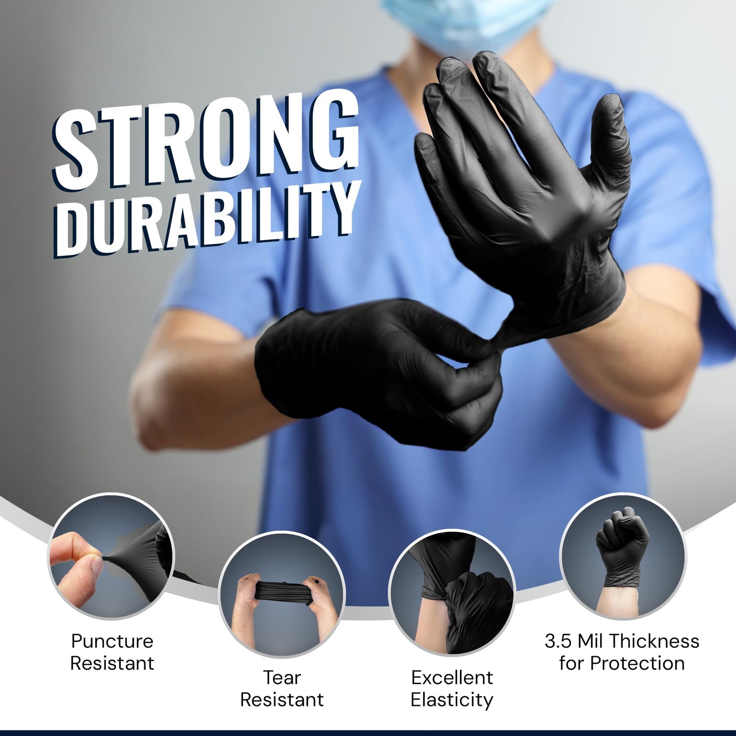 Reli. Black Nitrile Gloves, Medium | Disposable Gloves (1000 Pack, Bulk) | Powder Free, Latex Free, Food Safe | Single-Use | Premium Nitrile Rubber Material for Automotive Work, Cleaning, Cooking