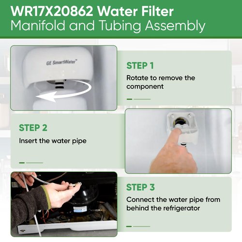 WR17X22066 Refrigerator Water Filter Manifold, Compatible with GE Refrigerators Replaces WR17X20862, WR17X11920, WR02X45209, Connect The Water Pipe Inside The MWF Filter