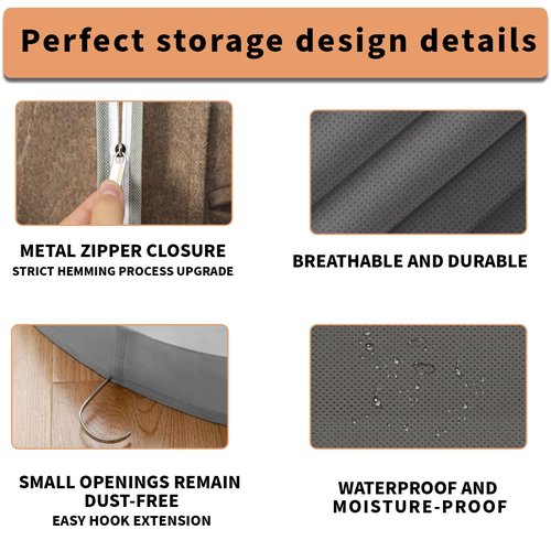 ZYKOYA 3 Pcs Garment Bags, 40" & 50" PEVA Moth-Proof Breathable Dust Cover, Hanging Clothes Covers with Bedroom, Suits, Padded Clothes, Shirts Prevent Dust