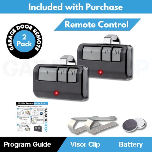 Garage Stop 2X for 893LM 893Max 891LM 371LM 373LM 971LM 973LM LiftMaster Craftsman Chamberlain Garage Door Remote, for 5 Learn Button, Garage Door Opener Remote