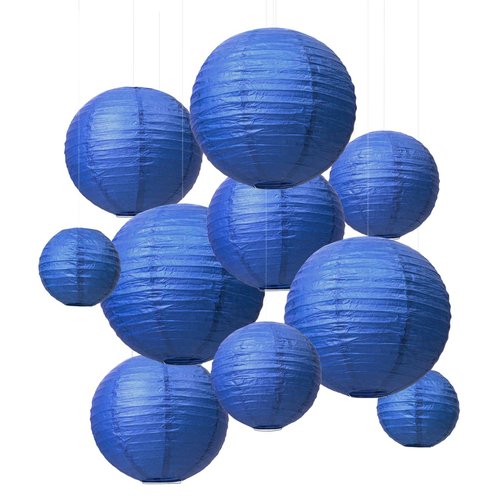 LIHAO Blue Paper Lanterns for Graduation Decorations Classroom Graduation Party Graduation Cap Weddings Birthdays 10PCS