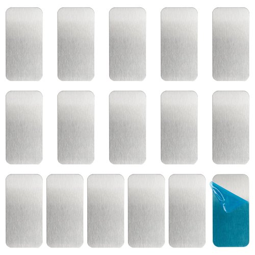 16pcs Under Cabinet Light Magnetic Strip,Adhesive Metal Plate for Magnets,Adhesive Metal Plate with Adhesive Backing(Not Magnets)