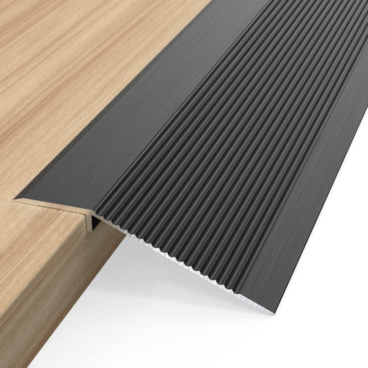 NEICAGNE Floor Transition Strip, Aluminum Transition Strips for Doorway Door Threshold Strip Carpet Transition Strip Threshold Ramps for Doorways (Black, 36''x4'')