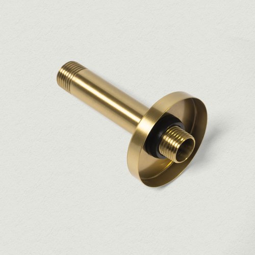 Shower Arm with Flange,4 Inch Ceiling Mounted Shower Arm for Fixed Shower Head,Bathroom Round Shower Replacement Arm,Stainless Steel Straight NPT 1/2 Inch Shower Pipe Arm, Brushed Gold