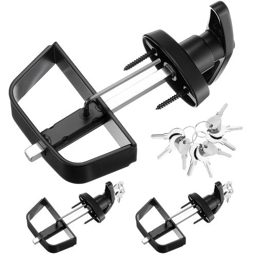 Yaocom 3 Pack Shed Door Latch T-Handle Lock Kit with 9 Keys 4-1/2" Stem Storage Barn Shed Door Hardware Lock Set for Gate, Playhouses, Garage and More, Black