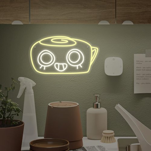 Shelly Neon Sign - Cute Ammonite Shell LED Light, USB Powered Dimmable Decor for Gamers, Paleontology Fans