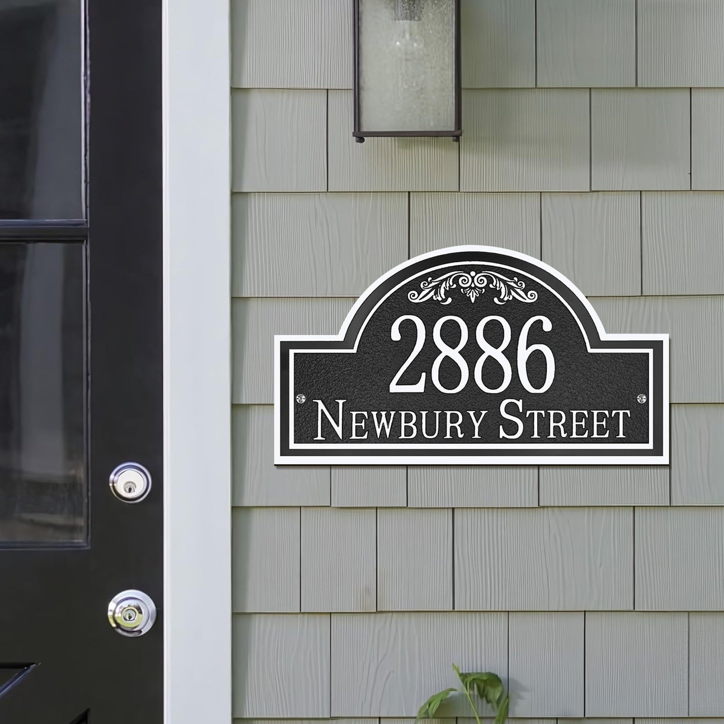 Ayowittu Engraved Large Address Plaque - Persoanlized House Number Sign House Sign,House Numbers for Outside House,Driveway,Yard,Garden,Fence,Apartment,Garage,Business 15"" x 8.6'', Night Owl