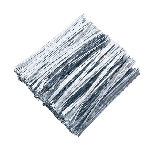 DGTANGYIN 800 Pcs 4" Metallic Twist Ties(Silver) for Bakery Ties, Candy Bags, Coffee Bags, Goodie Bags Ties