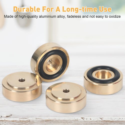 4Pcs 1.18x0.39in Brass Cutting Board Feets With Nonslip Pads Cutting Board Feets Non Slip Gold Cuttings Board Feet Legs With Silicone Rubber Feets And Screws Kitfor Furniture Chair Cabinet Electronics