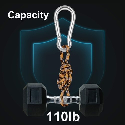 10 PCS Stainless Steel Carabiner Clip Spring-Snap Hook - Lotsun M4 1.57 Inch Heavy Duty Carabiner Clips for Keys Swing Set Camping Fishing Hiking Traveling