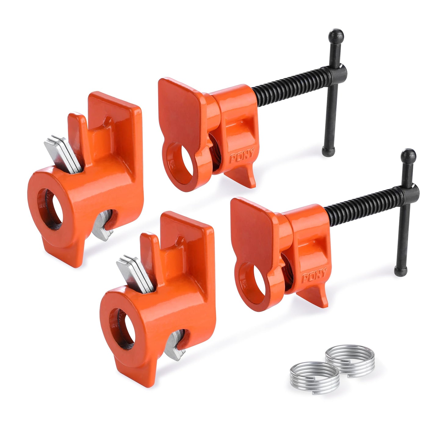 PONY ORIGINAL 2-Pack 52 Wood Gluing Pipe Clamp Fixture for 1/2 Inch Black Pipe