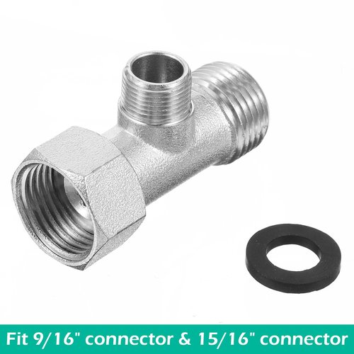 MBAIYO Bidet T Adapter, 3 Way Adapter Rubber Ring 7/8x7/8x3/8" Copper Tee Connector Toilet Faucet Splitter Shower Head Splitter Shower Diverter Valve for Sprayer Faucet Bidet Hose RV Home Plumbing