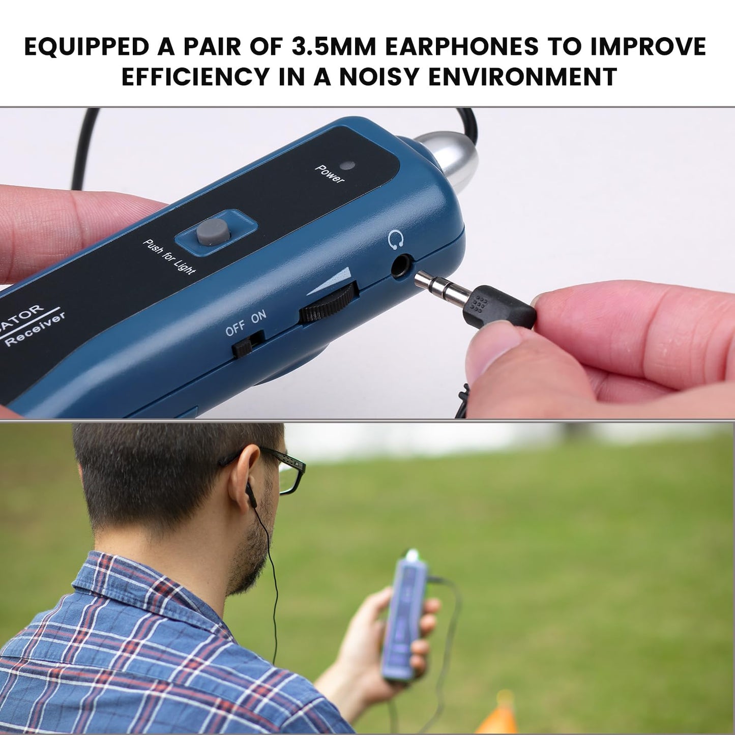 KOLSOL Underground Wire Locator, Cable Tester F02 Pro for Locate Wires, Locate Control Wires Cables Pet Fence Wires, up to 3 Feet Deep 1640 Feet Length, Equiped with Rechargeable 1100mAh Battery