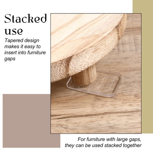 8 Pcs Flexible Plastic Shims, Shims for Leveling, Clear Plastic Furniture Levelers Wedges, Adjustable Toilet and Hot Tub Levelers, Non-Slip Trimmable Blocks for Uneven Floors, Tables, Appliances