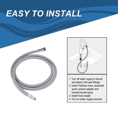 Grandiance Replacement Hose Kit for Moen Pull Down Kitchen Faucet, Compatible with Moen Kitchen Sink Faucet Replacement Part 150259/187108, 68" Quick Connect Hose