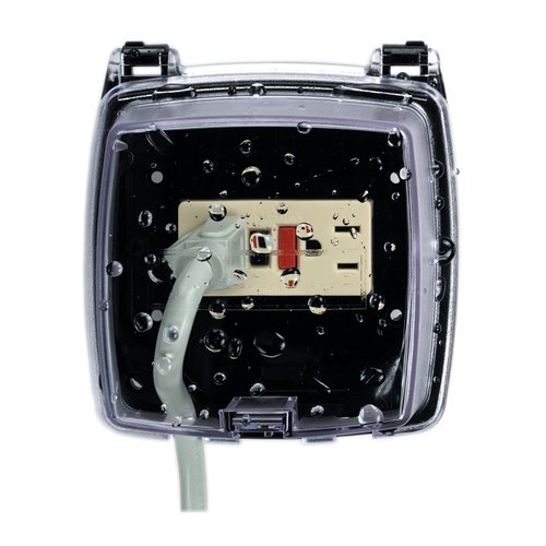 Intermatic WP1020C Weather Proof Plastic Receptacle Cover, Accommodates Single-Gang Receptacle in standard 4” Box - Heavy-Duty UV Stabilized Polycarbonate - Type 3R Electrical Outlet Protection