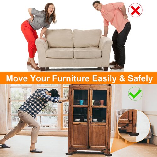 Felt Furniture Sliders for Hardwood Floors, 16 PCS 3" Reusable Furniture Movers Sliders for Hard Surfaces, Move Your Furniture Easily and Safely!