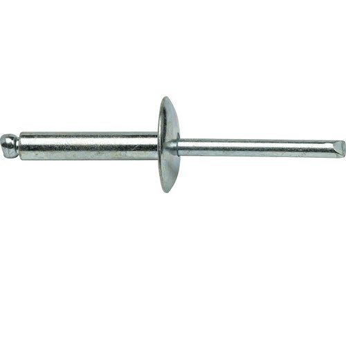 Fastenere Large Flange Pop Rivets - 1/4" x 3/4" (25 pcs) Heavy Duty, Open-End, Stainless Steel, Corrosion-Resistant, High Tensile & Shear Strength, 8-12 Gap .626" - .750"