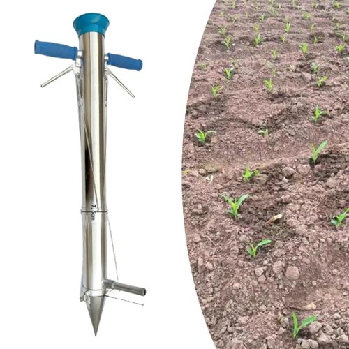 Stgfyxgs Long Handheld Bulb Planter Sod Plugger Multipurpose Seedling Transplanter, Double Handle