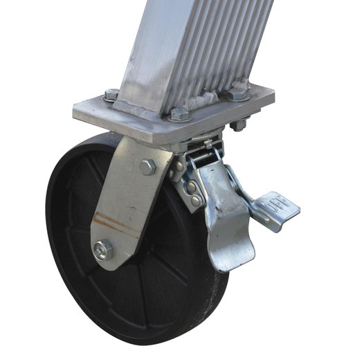 Vestil AHA-2-8-10 Aluminum Adjustable Height Gantry Crane with Glass Filled Nylon Casters 8 Ft. Wide x 10 Ft. Max Usable Height 2,000 Lb. Capacity Silver