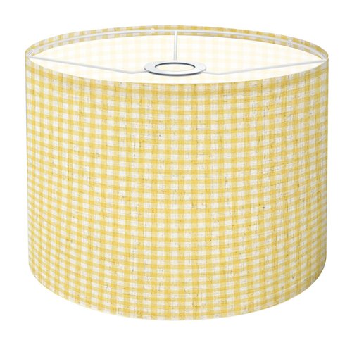 Drum Lamp Shade Gingham pattern seamless Plaid repeat yellow white Design for print Lampshade for Floor Lamps Table Lamps Pendant Light 11"x8.9" Large Lamp Shades Replacement Linen Lampshades