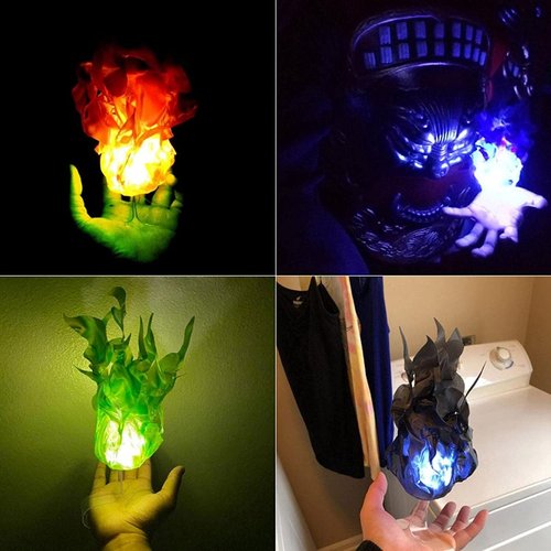 Halloween Floating Fire,Flame Lamp Prop,Illuminated Flame Lamp,Fire Floating Prop,Illuminated Floating Fire for Role Playing Halloween Home Party Decorations,Glowing for Halloween Party Props (Red)