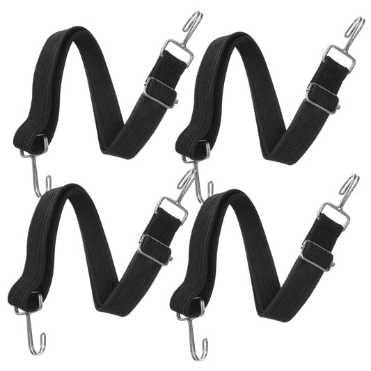 Alipis 4pcs Adjustable Bungee Cords Heavy-Duty Flat Elastic Straps Hooks Tie-Downs for Outdoor Use Camping Cargo Binding and Tarp Securement
