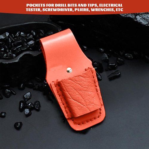 Small Tool Belt, 5.7x2.8 Inch Cowhide Plier Holder for Belt, Tool Pouch for Electricians Plier Holder for Small Leather Pouch
