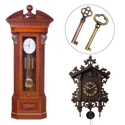 Hollow Barrel Skeleton Key KY-2AB and KY-3AB, Antique Decorative Keys for Classic Furniture & Décor (Set of 4)